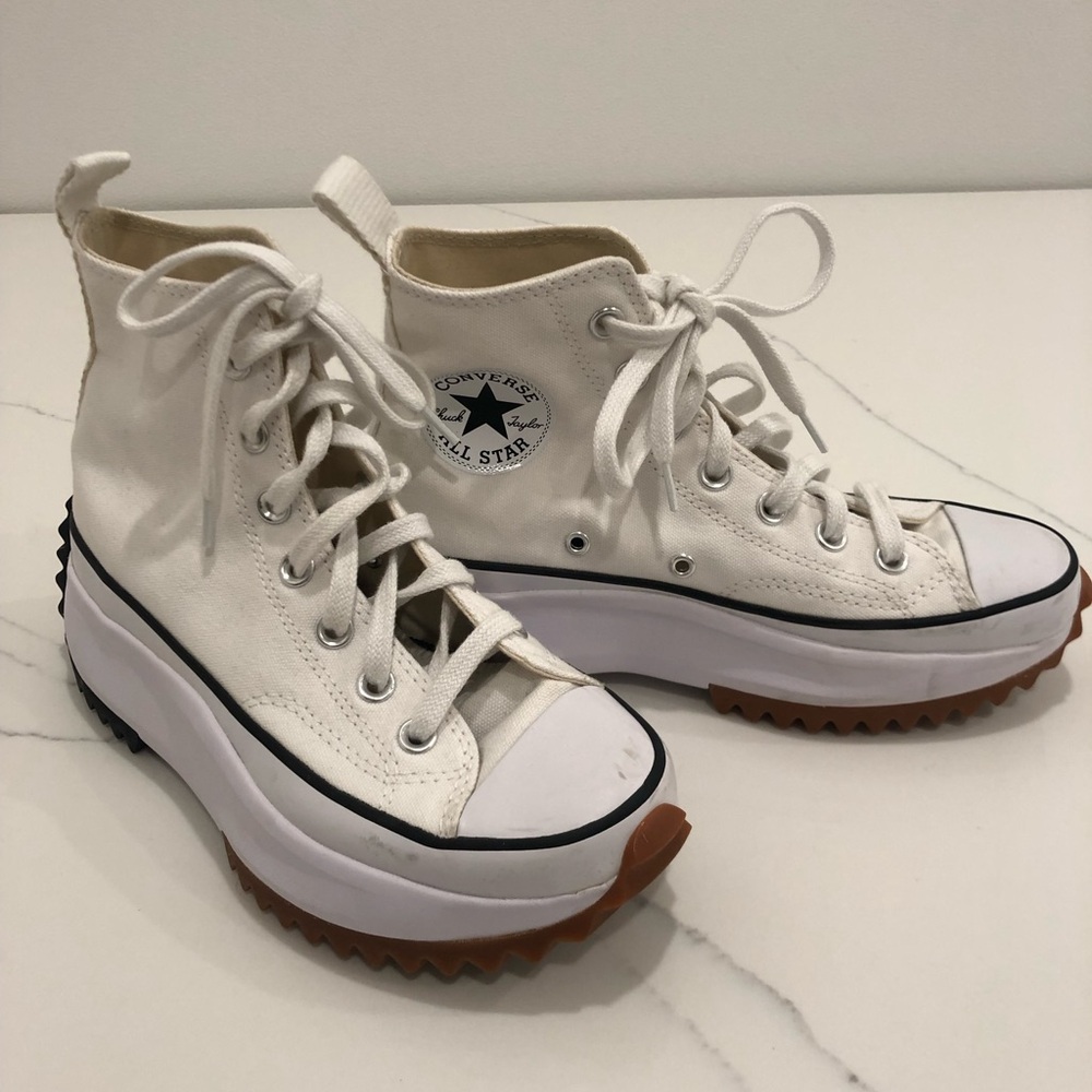 Converse White High-Top Platform Sneakers - Picture 3 of 5